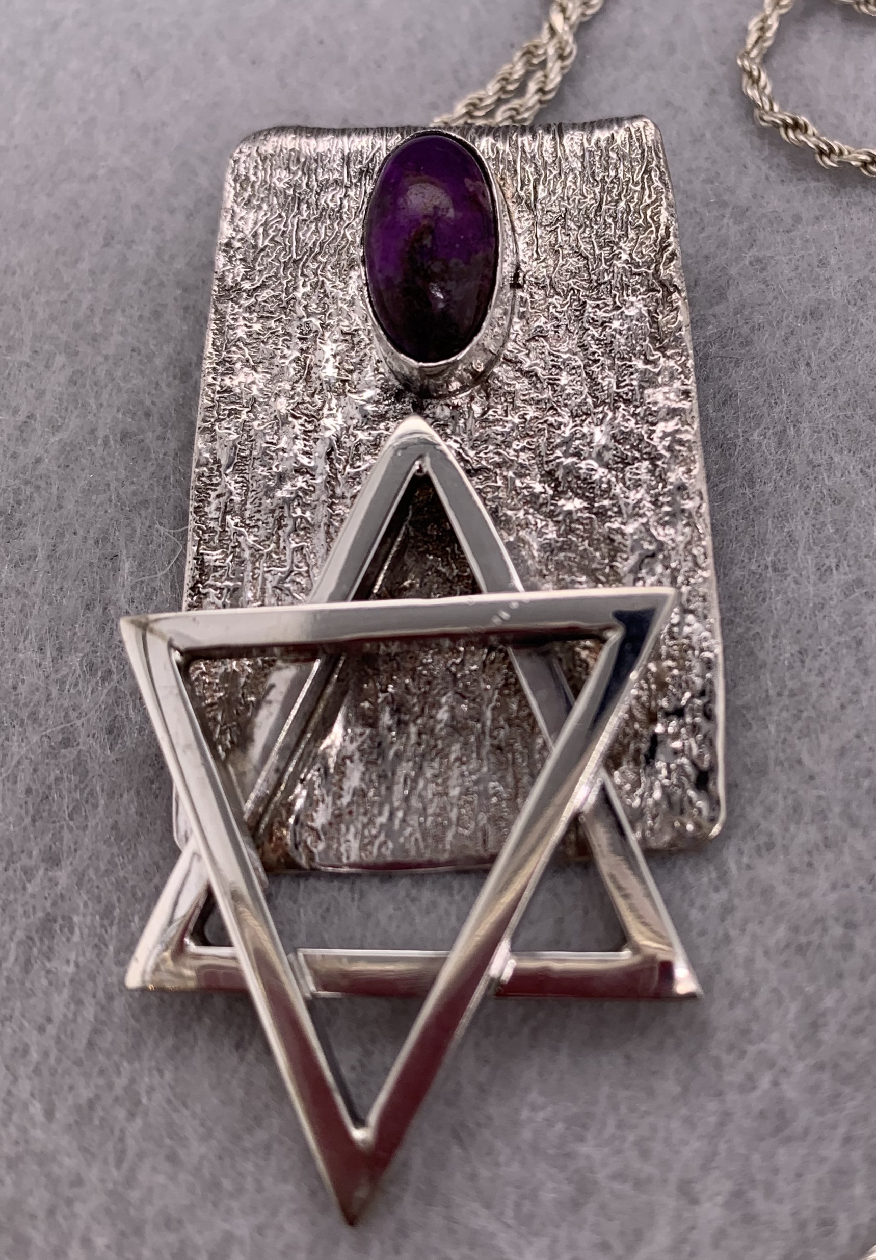 Amethyst star top of david pendant