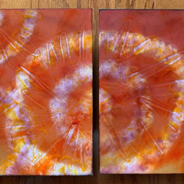 Enameled Copper Two-Panel Wall Art