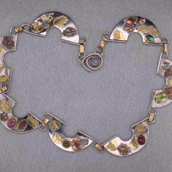 Beautiful Multi-Metal & Stone Necklace