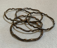 Copper Zig Zag Bangle Bracelets with Design