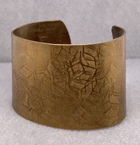 Brass Roller Printed Design Cuff Bracelet