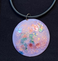 Monet-Inspired Enameled Copper Disc Pendant