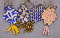 Traditional and Contemporary Enameled Christmas Ornaments with Beaded Tail