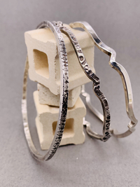Sterling Silver Bangle Bracelets - Set of 3