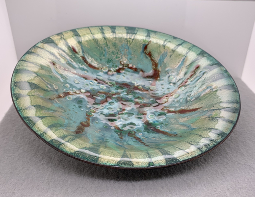 Enameled Swirl Design Dish