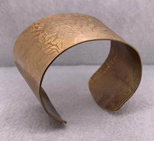 Brass Roller Printed Design Cuff Bracelet