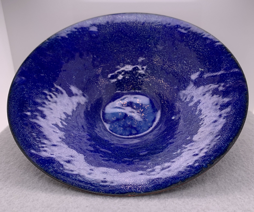 Bright Blue Enameled Bowl