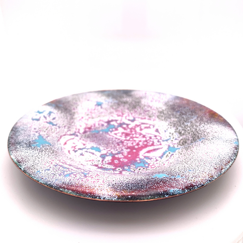 enameled pink bowl or dish