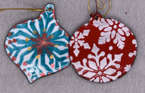 Enameled Christmas Ornament Gift Set