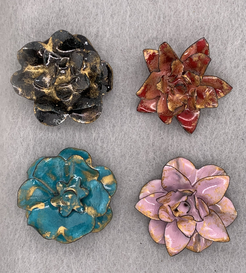 Colorful Flower Enamel Pins - Group 4