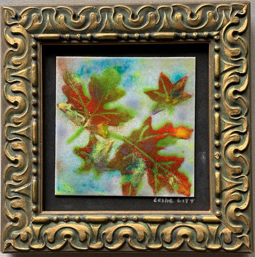 Enameled Maple Leaves Wall Art