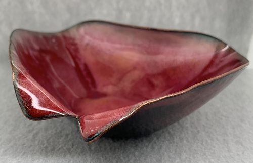 1950s Inspired Triangle Red Enameled Bowl