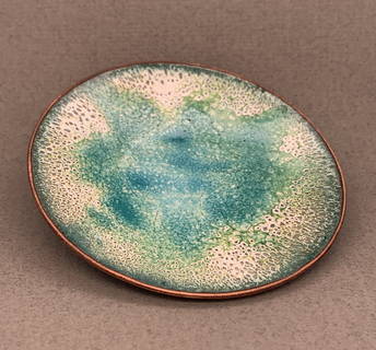 Green, Blue and Gold Enameled Dish