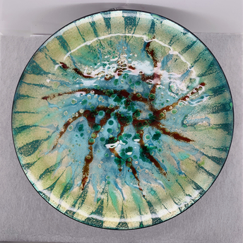 Enameled Swirl Design Dish