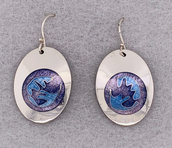 cloisonne enamel on fine silver earrings