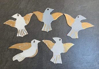 Handpainted Dove Ornaments