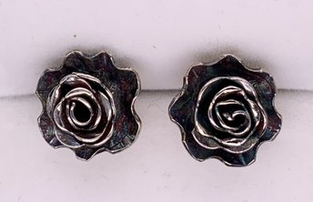 Cute Sterling Silver Rosebud Stud Earrings