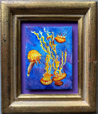 Jelly Fish Enameled Wall Art