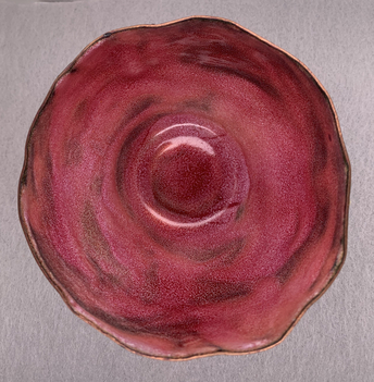 Rose Designed Enameled Bowl