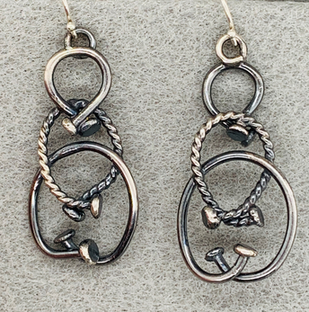 Sterling Silver Twisted Nailhead Earrings