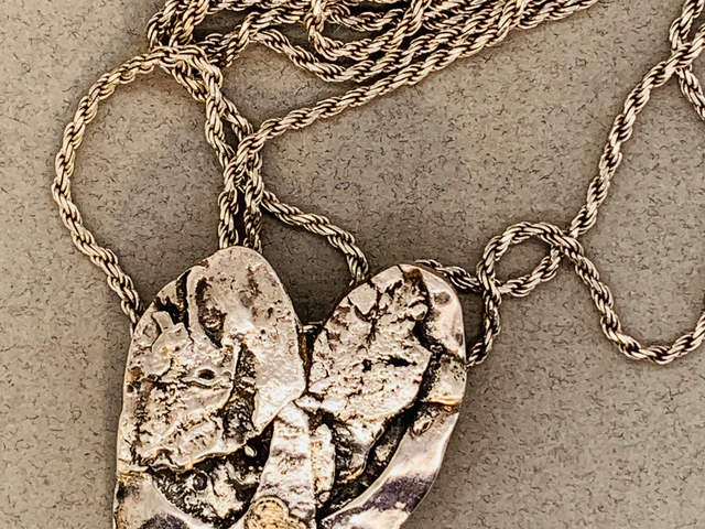 Sterling Silver and Gold Double Heart Pendant