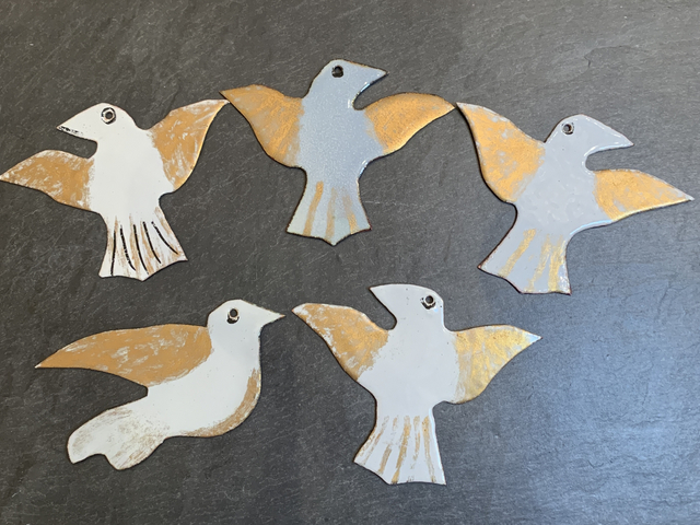 Handpainted Dove Ornaments