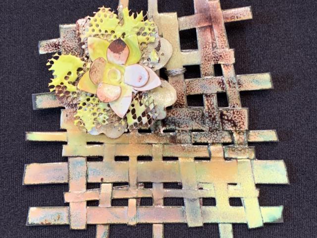 Enameled Grid Wall Art