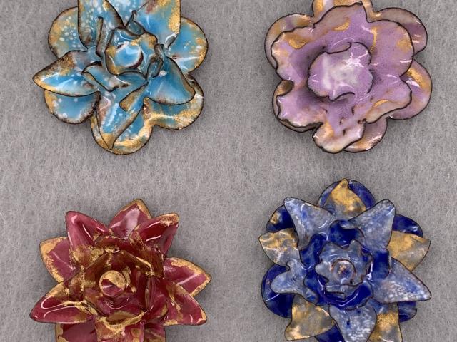 Colorful Flower Enamel Pins - Group 3