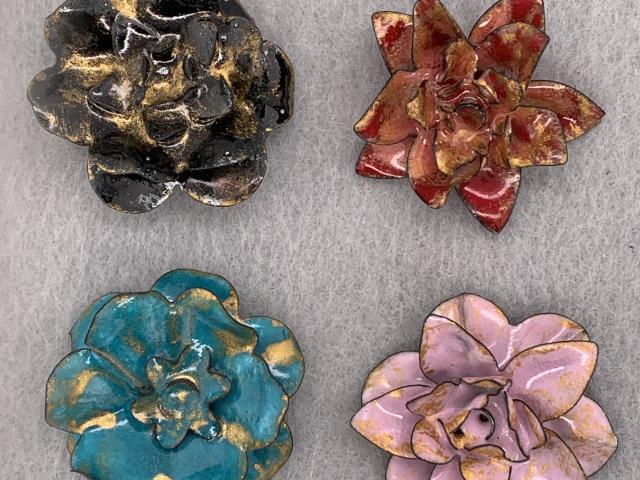 Colorful Flower Enamel Pins - Group 4