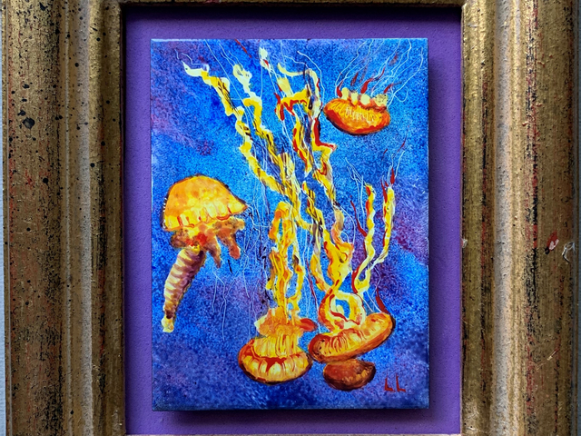 Jelly Fish Enameled Wall Art