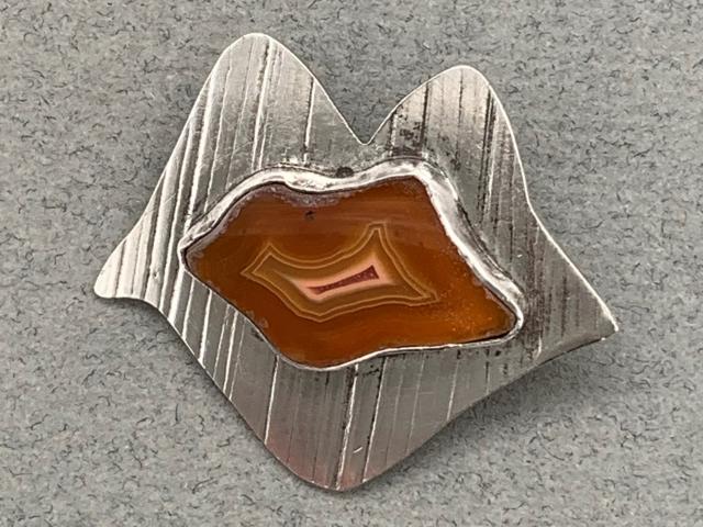 Sterling Silver Lip Pin with Stone