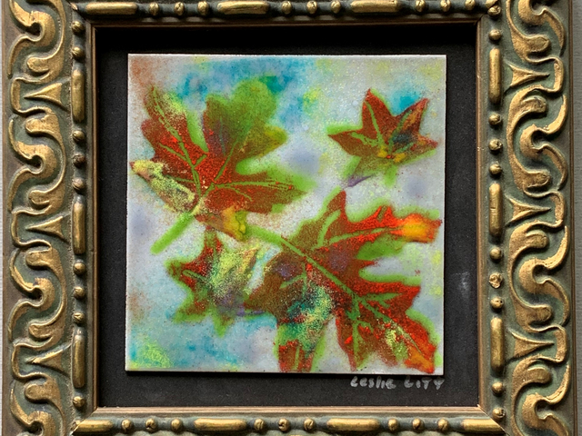 Enameled Maple Leaves Wall Art