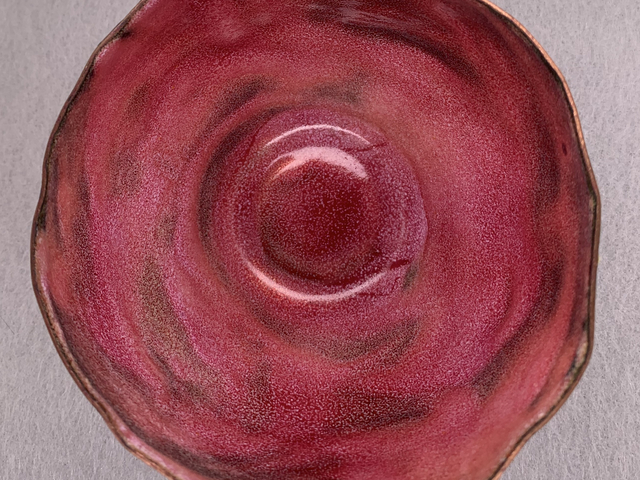 Rose Designed Enameled Bowl