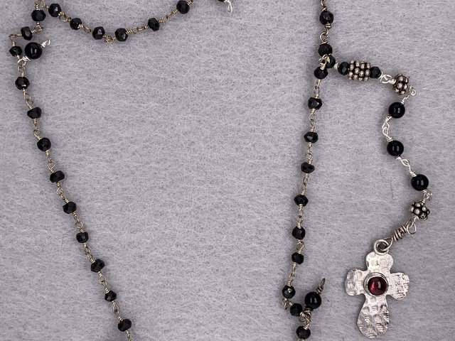 Black and Silver Rosary Prayer Beads