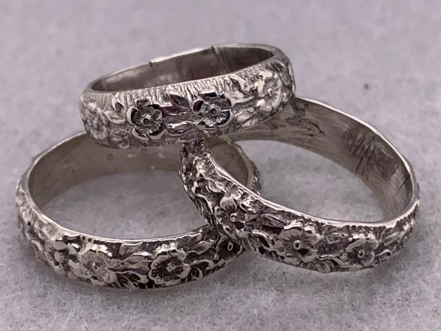 Sterling silver flower band ring