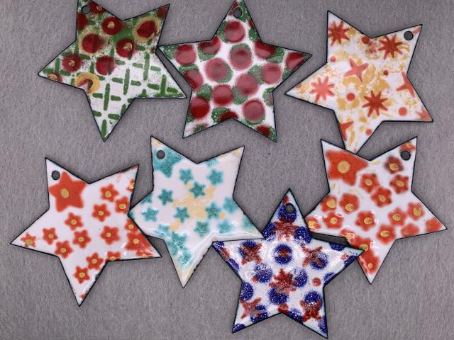 Enameled Star Ornaments